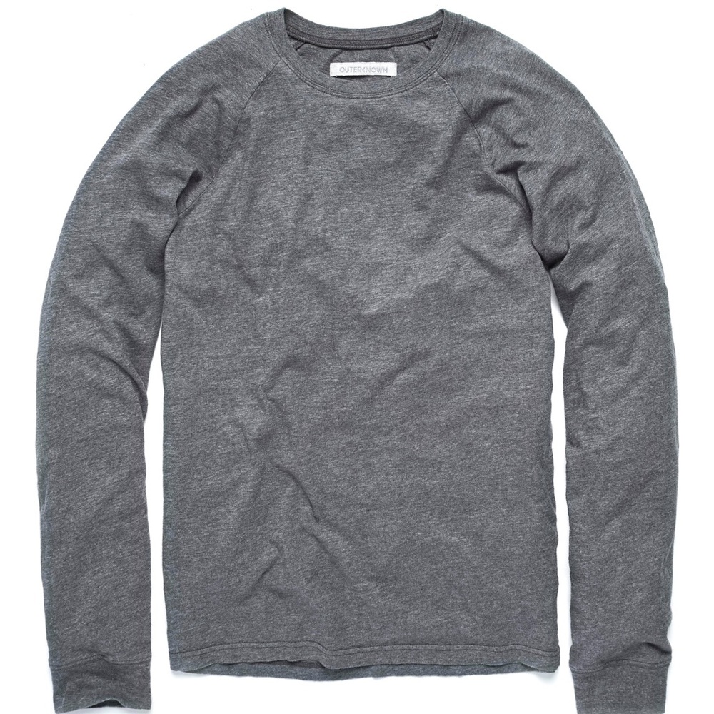 Outerknown Cove Raglan Tee - Heather Charcoal / XL